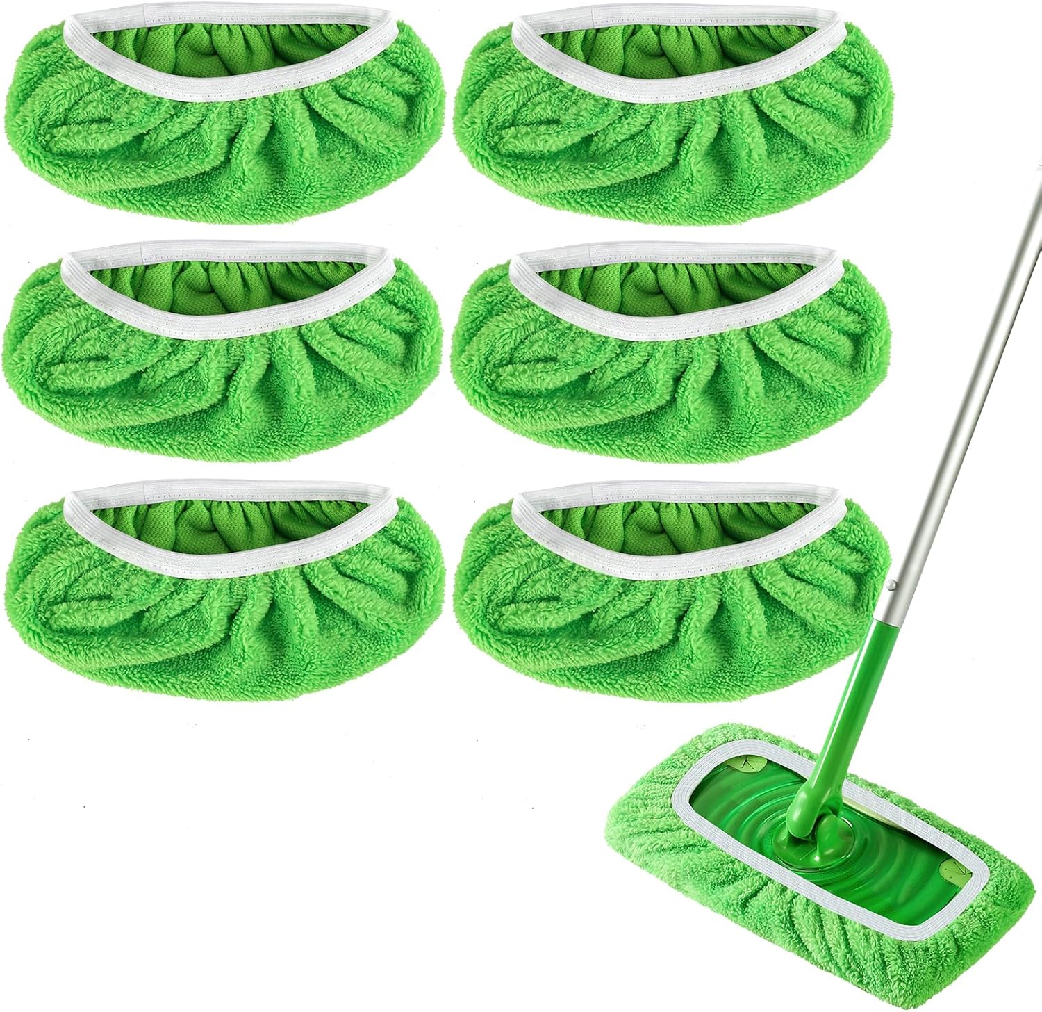 Wielorazowe chusteczki nawilżane do mopa Swiffer Sweeper Mop - Zmywalne ściereczki czyszczące z mikrofibry - Opakowanie 6 szt.