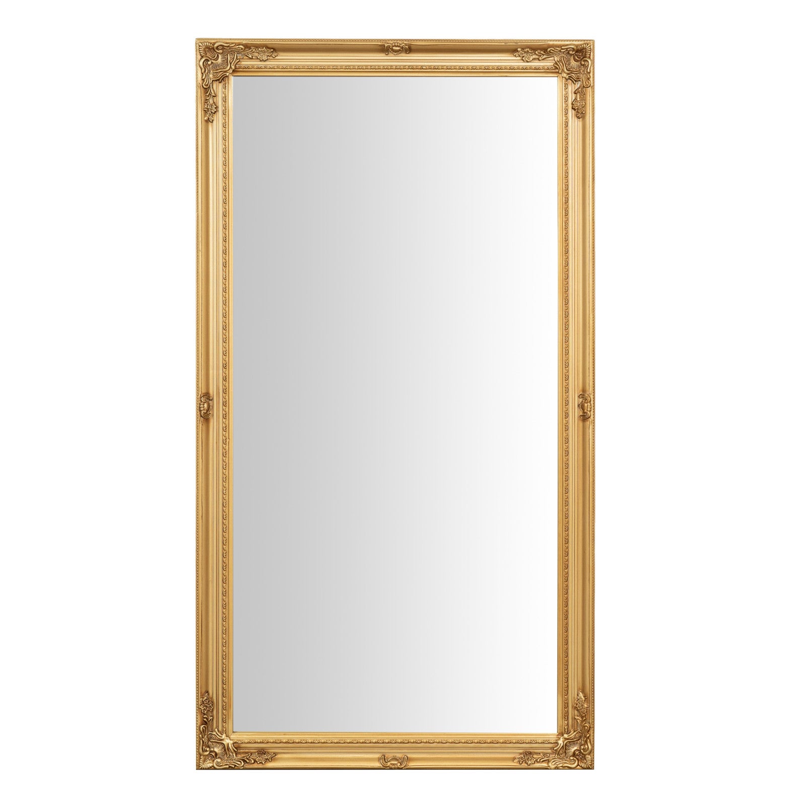 Biscottini espejo de pared aurora - espejo de madera con acabado en pan de oro antiguo 133 x 72 cm - made in italy