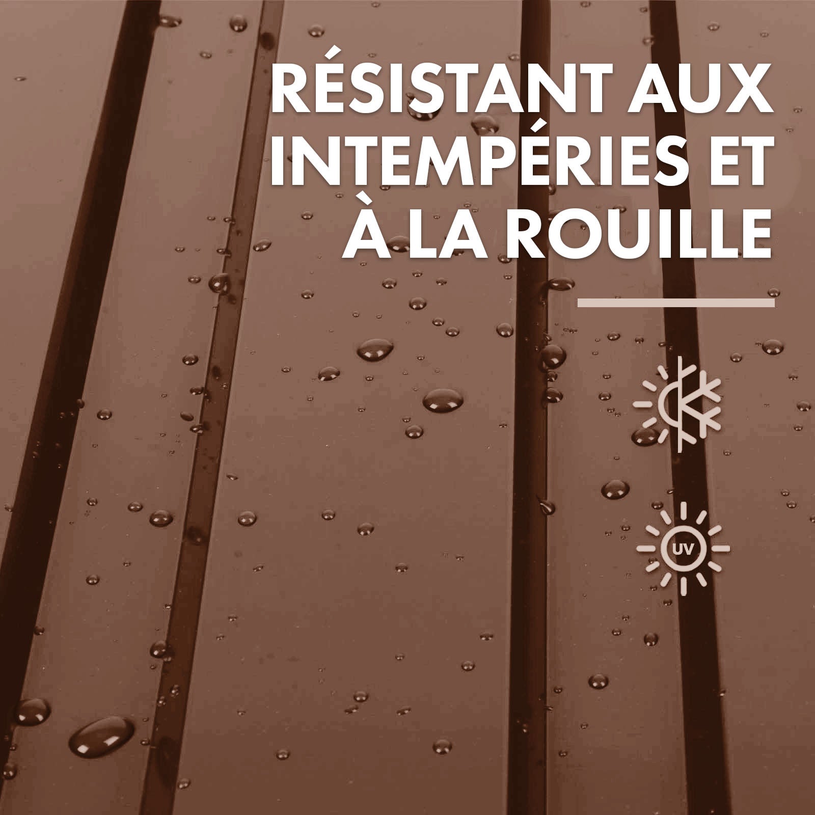 Lot de 15 tôles Couverture métallique Tôle avec vis Épaisseur : 0.25 mm, 115 x 45 cm, Marron - 7