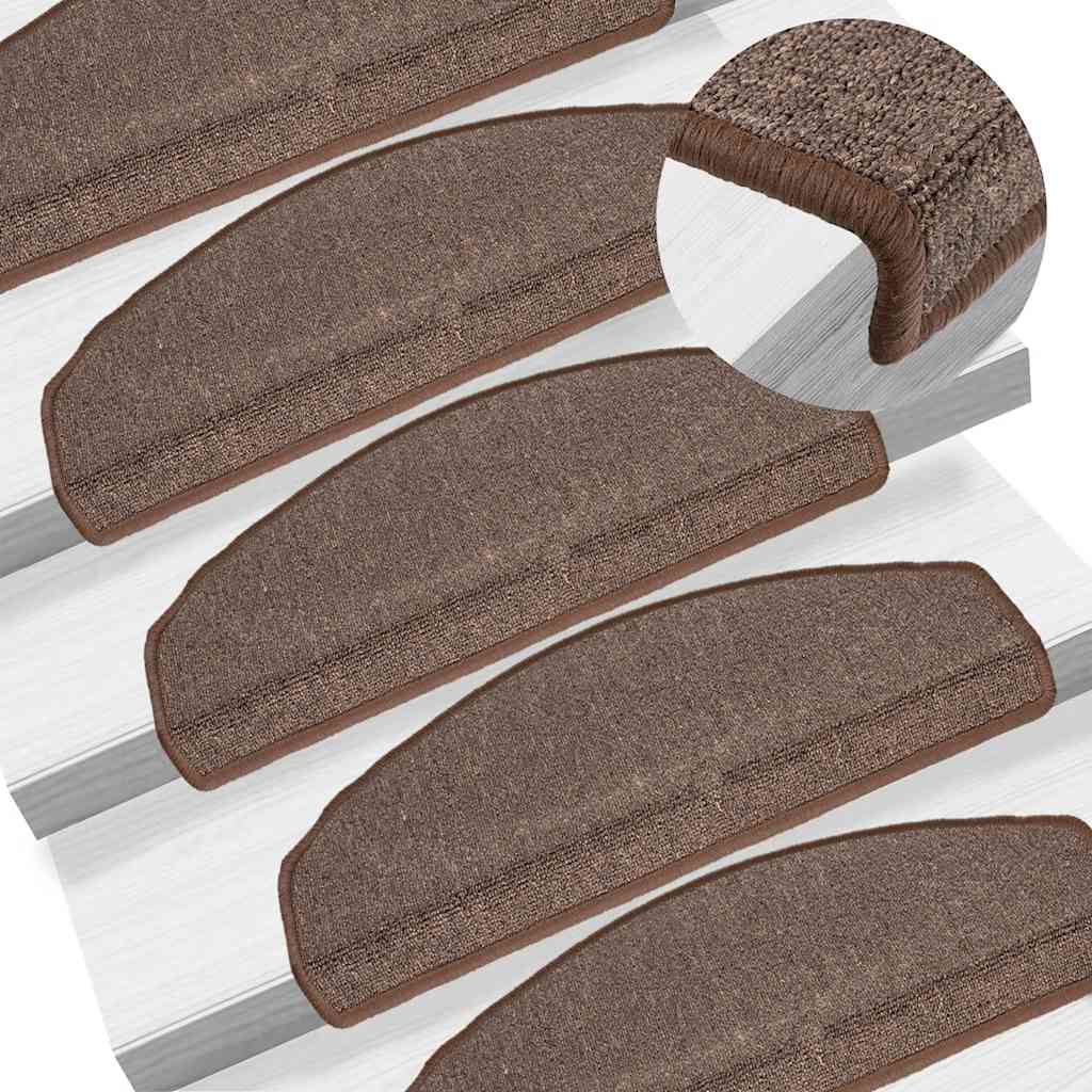 Tapis d'escalier 20 pcs | Paillasson d'escalier | Tapis de marche marron café 65x24x4 cm CFW529436 - 5