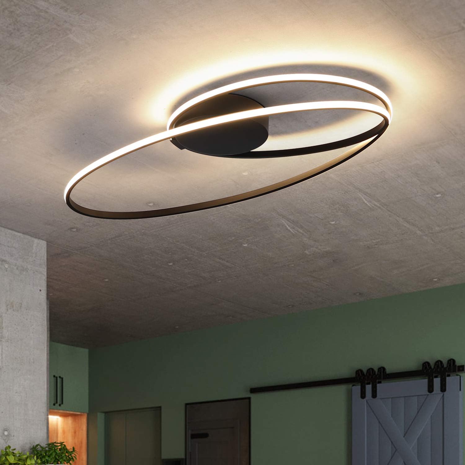 NETTLIFE Lampa sufitowa LED Salon 36W Lampa do salonu Sypialnia 3000K Ciepła biel
