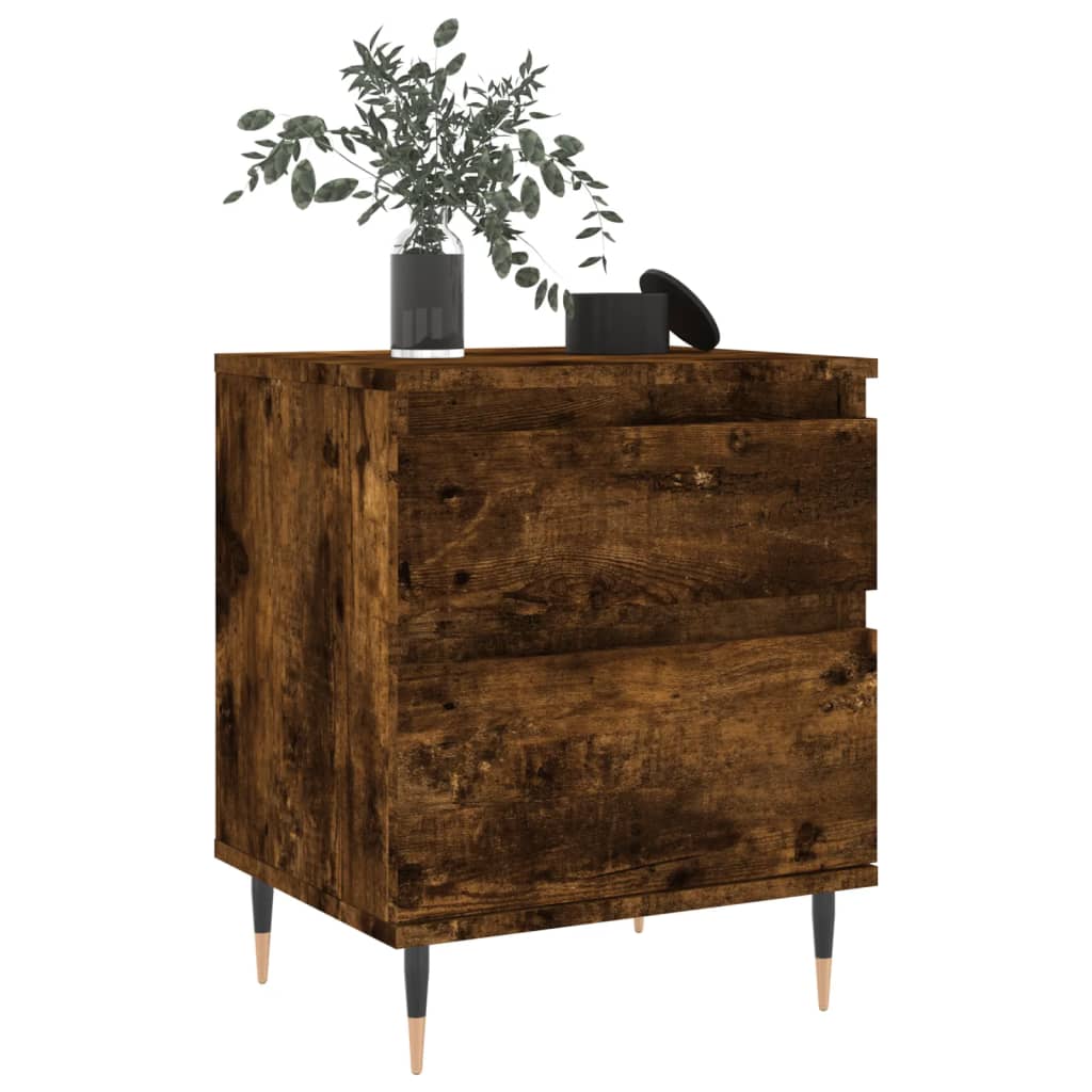Maison Exclusive - Table de chevet chêne fumé 40x35x50 cm bois d’ingénierie - 4