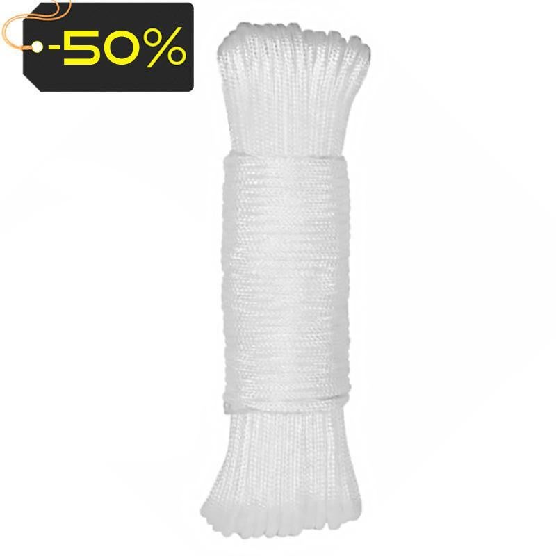 Cordon En Nylon Blanc 2mm - 40 Mètres - Pour Stores, Bricolage, Marine - Résistant Et Facile à Couper - 4