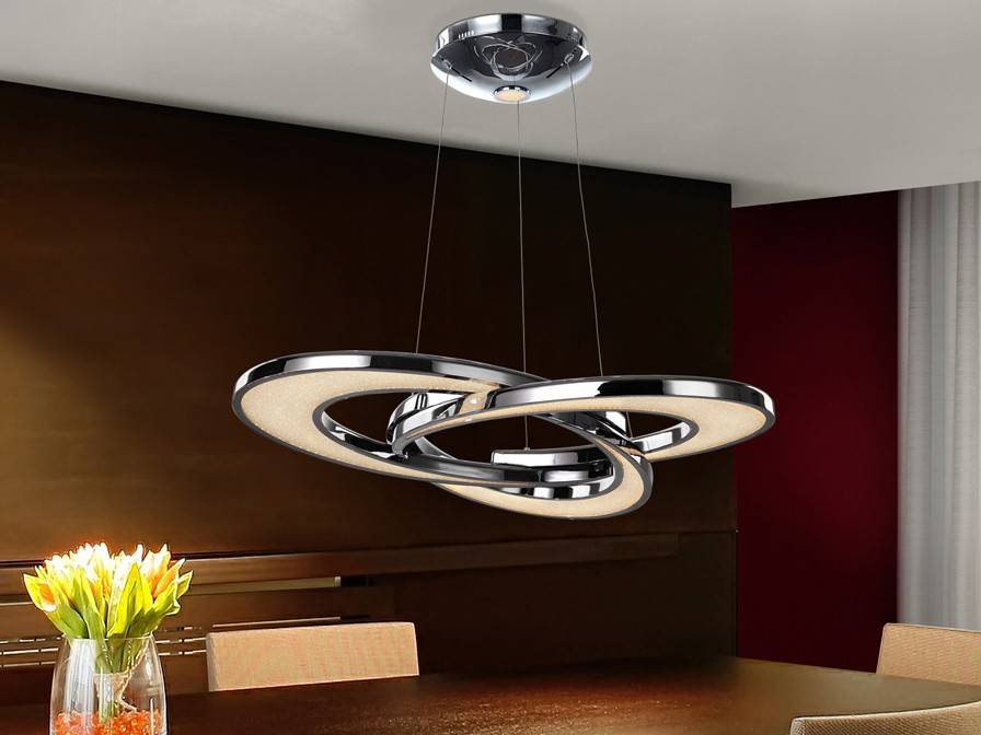 Suspension Plafond LED Moderne En Cristal - 3 Couleurs (Chaud/Neutre/Blanc) - Câble Réglable 150 Cm - Argenté - 7