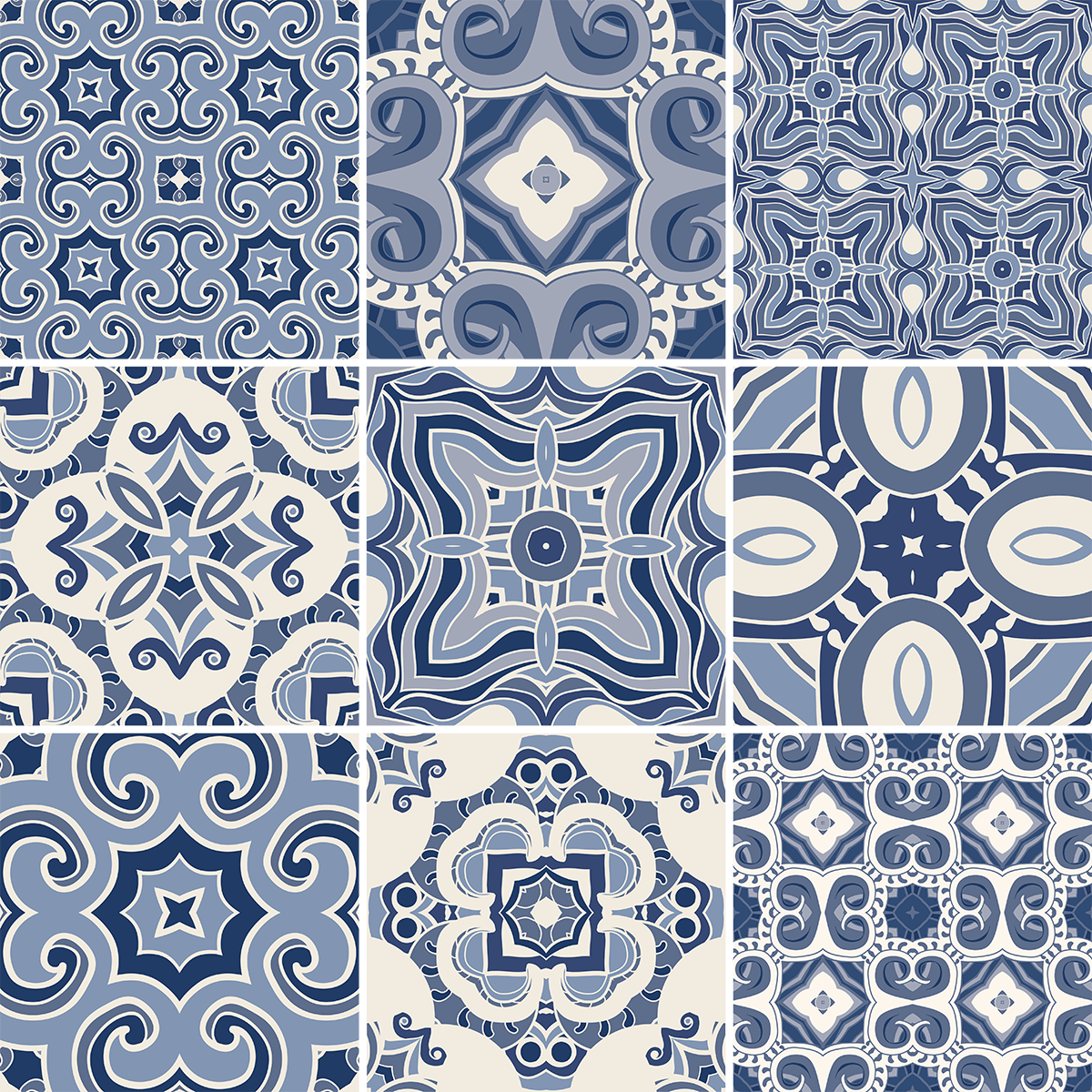 9 adesivi piastrelle di cemento azulejos sophia - Sticker adesivo - adesivi murali - 9stickers10x10cm - 2