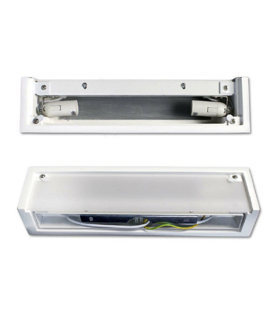 Trade Shop - Applique Parete In Gesso Rettangolare Doppia Emissione E14 Verniciabile Ip20 E06 - - 3