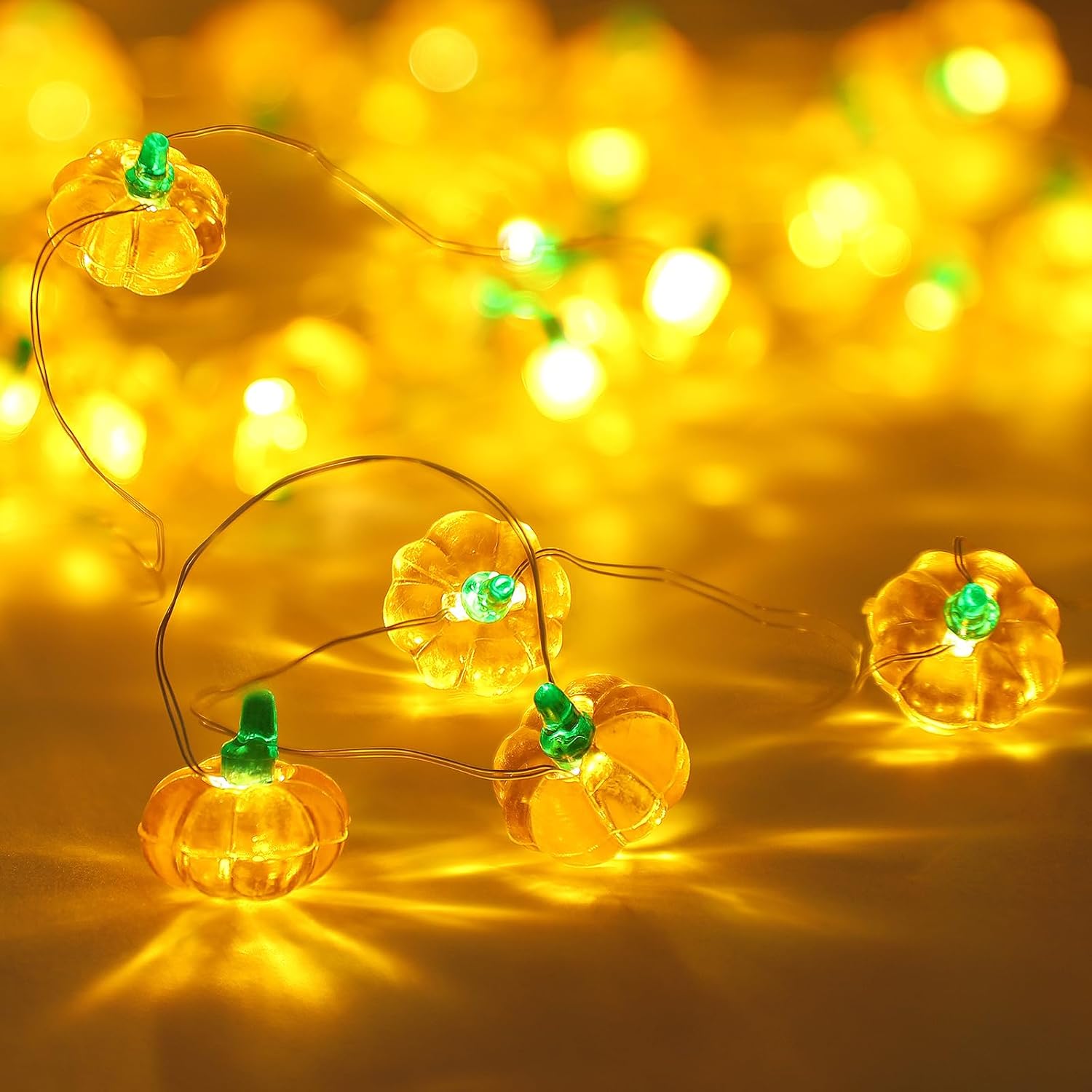 Jesienna dekoracja wnętrza z dyni, 2 M 20 LED Mini Girlandy Oświetleniowe Dynie Dekoracyjne Dynie Zasilane Bateryjnie