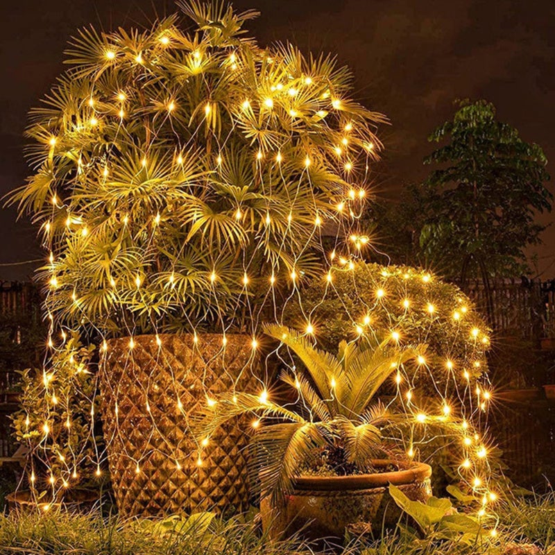 Filet lumineux LED 200 LED 3 m x 2 m 8 modes Étanche Économie d'énergie, intensité variable Convient pour les fêtes, Blanc chaud - 7