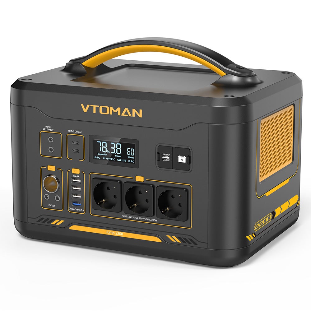 Station d'Énergie Portable VTOMAN Jump 2200 2200W, 1548Wh LiFePO4, Capacité Extensible 3096Wh - 7