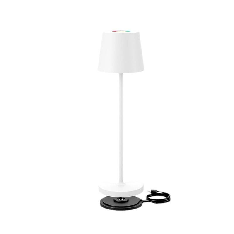 Mini lampka biurkowa LED, kreatywna i modna, ładowana przez USB lampka biurkowa ze ściemnianiem, biała