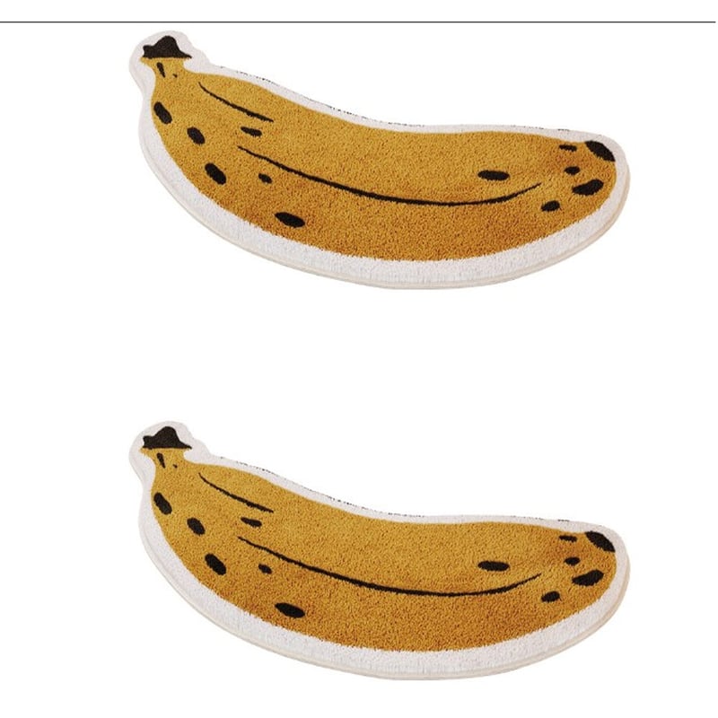 Półokrągła mata łazienkowa w kształcie banana do prysznica zewnętrznego, chłonna, szybkoschnąca, antypoślizgowa, 2 sztuki