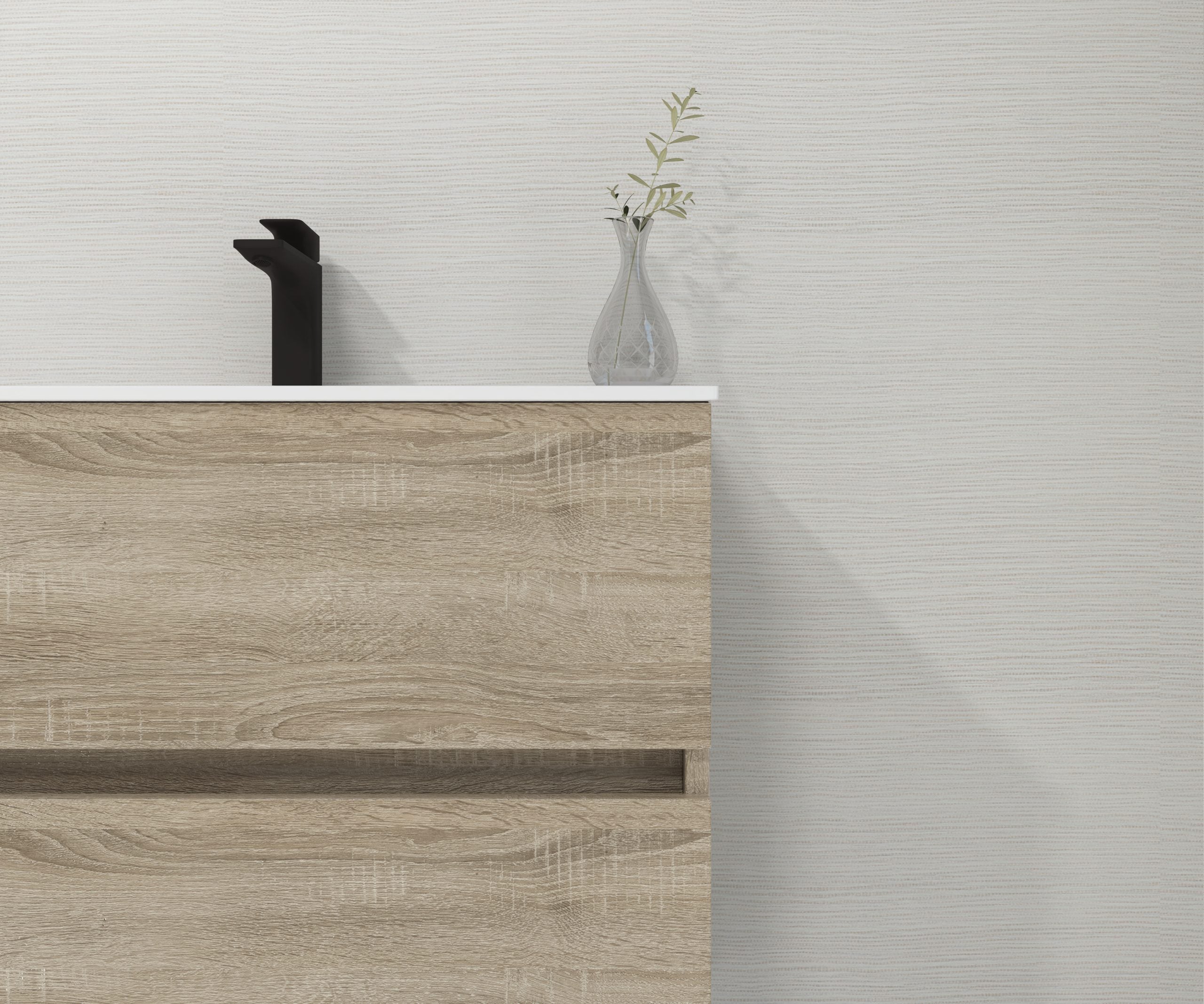 Ensemble de meubles de salle de bain Avantarea CARCANS, chêne Bardolino 80 cm + vasque + miroir simple - 2
