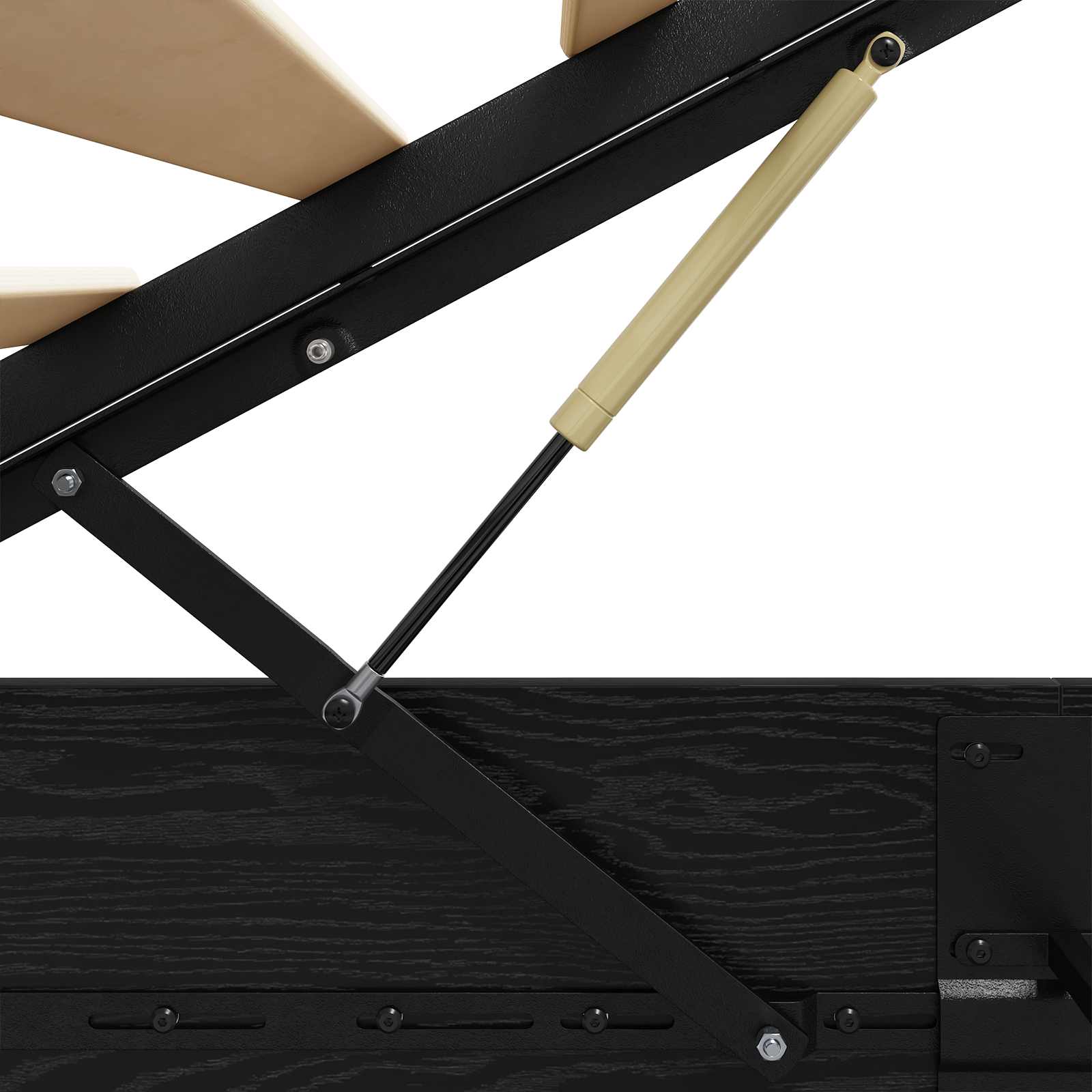 Cadre de lit ottoman avec rangement chêne noir 203 x 180 x 25 cm - 9