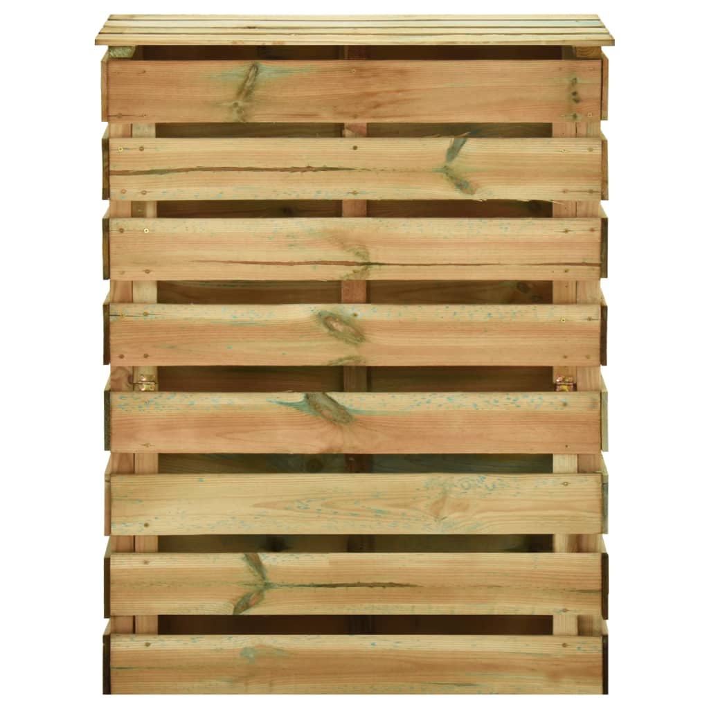 Composteur à lattes en bois de pin imprégné pour le jardin, 80 × 50 × 100 cm - 4