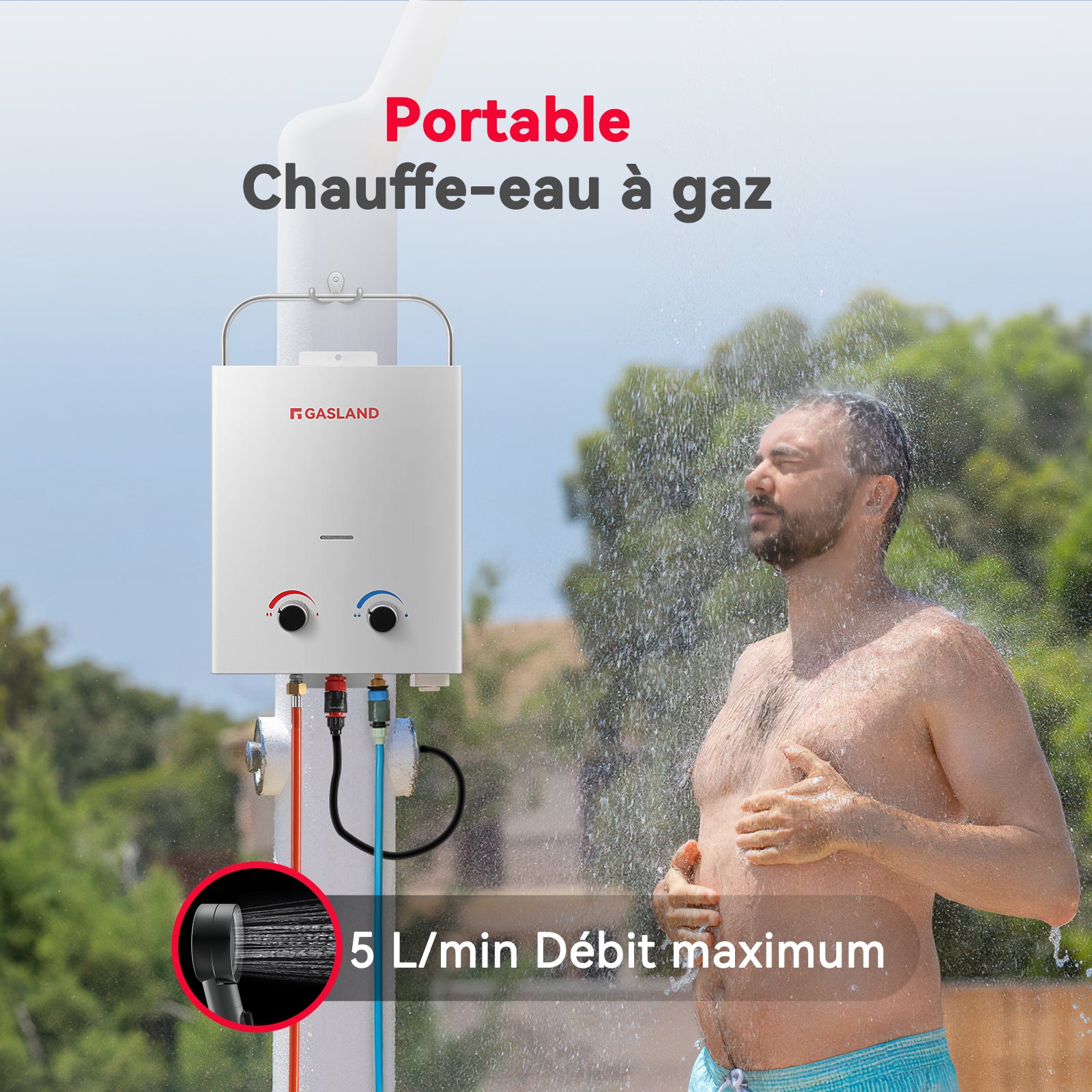 GASLAND AS132-DE Chauffe-eau Gaz portables A+ 5L/min Chauffe-eau instantanés au gaz propane/butane 50mbar - 3