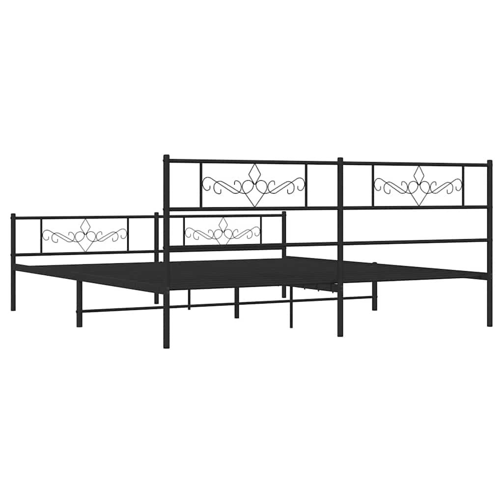 Estructura cama sin colchón con estribo metal negro 193x203 cm vidaXL - 8