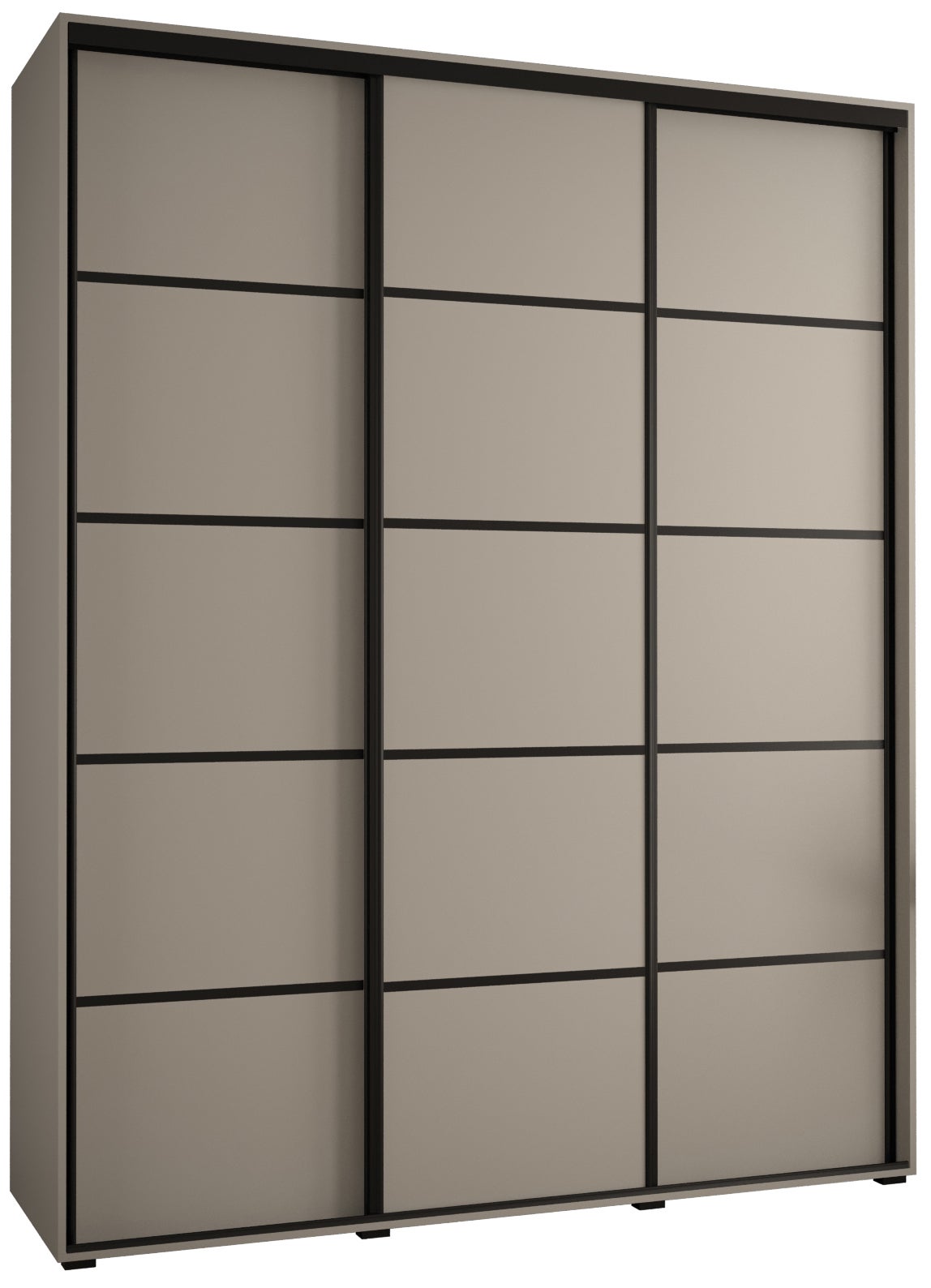 Szafa przesuwna wysoka Dakota 4 200 x 45 x 235,2 cm kaszmir + u. czarny - Abiks Meble