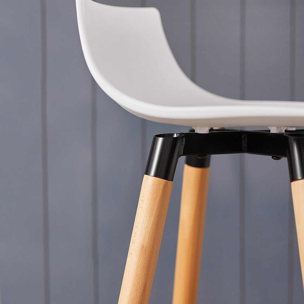 SoBuy Hoker Barowy z Oparciem Krzesło Kuchenne Skandynawskie FST86-W - 5