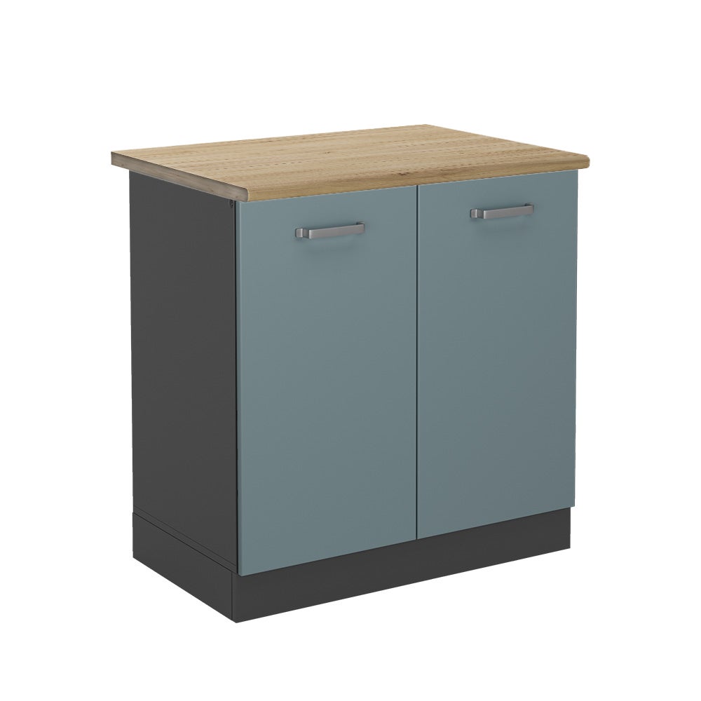 Vicco Szafka pod zlew R-Line, Niebiesko-szary, 80 cm , BP Dąb