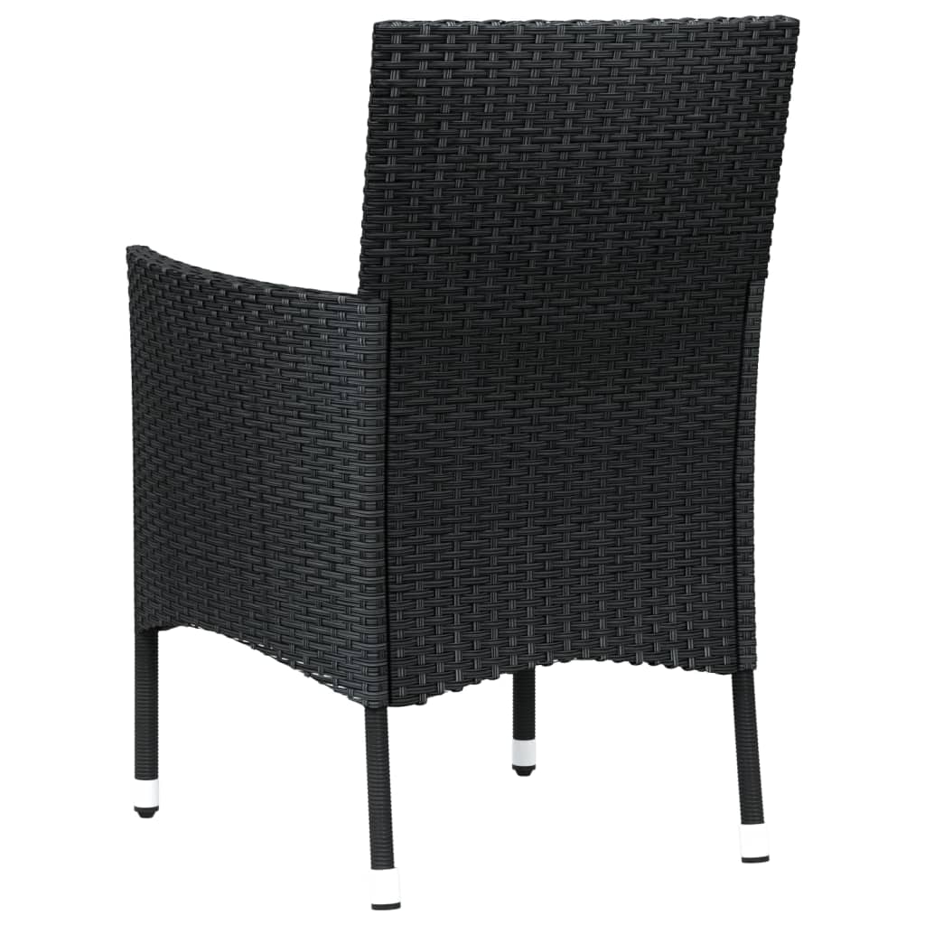 Maison Exclusive - Sedie da Giardino con Cuscini 4 pz in Polyrattan Nere - 6