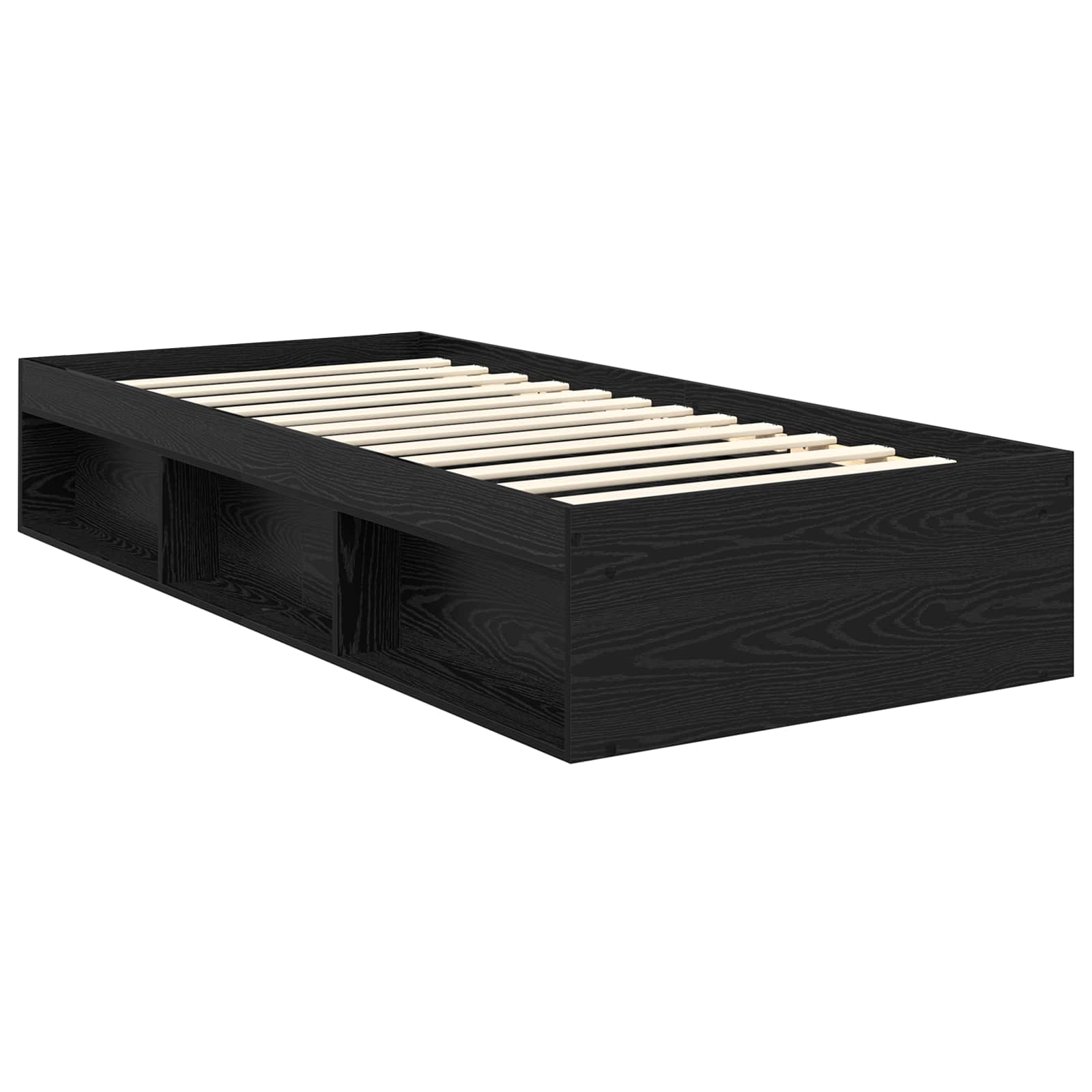 Cadre de lit noir 75 x 190 cm en bois de pin massif - 5