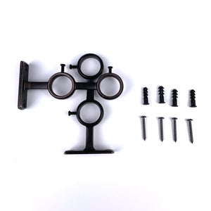 Supporto per asta per tende doppio, 2 staffe ganci per aste per tendaggi soggiorno camera da letto (bianco) | Leroy Merlin