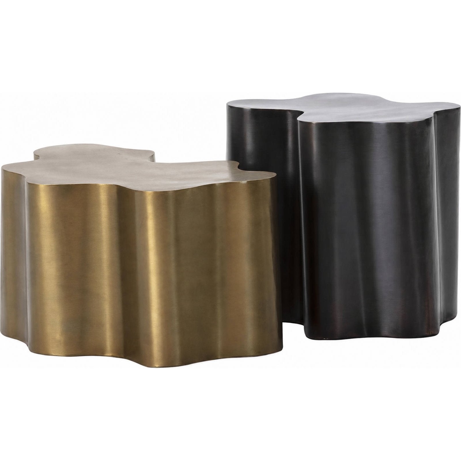 Set de 2 tables basses ondulées en métal | Leroy Merlin
