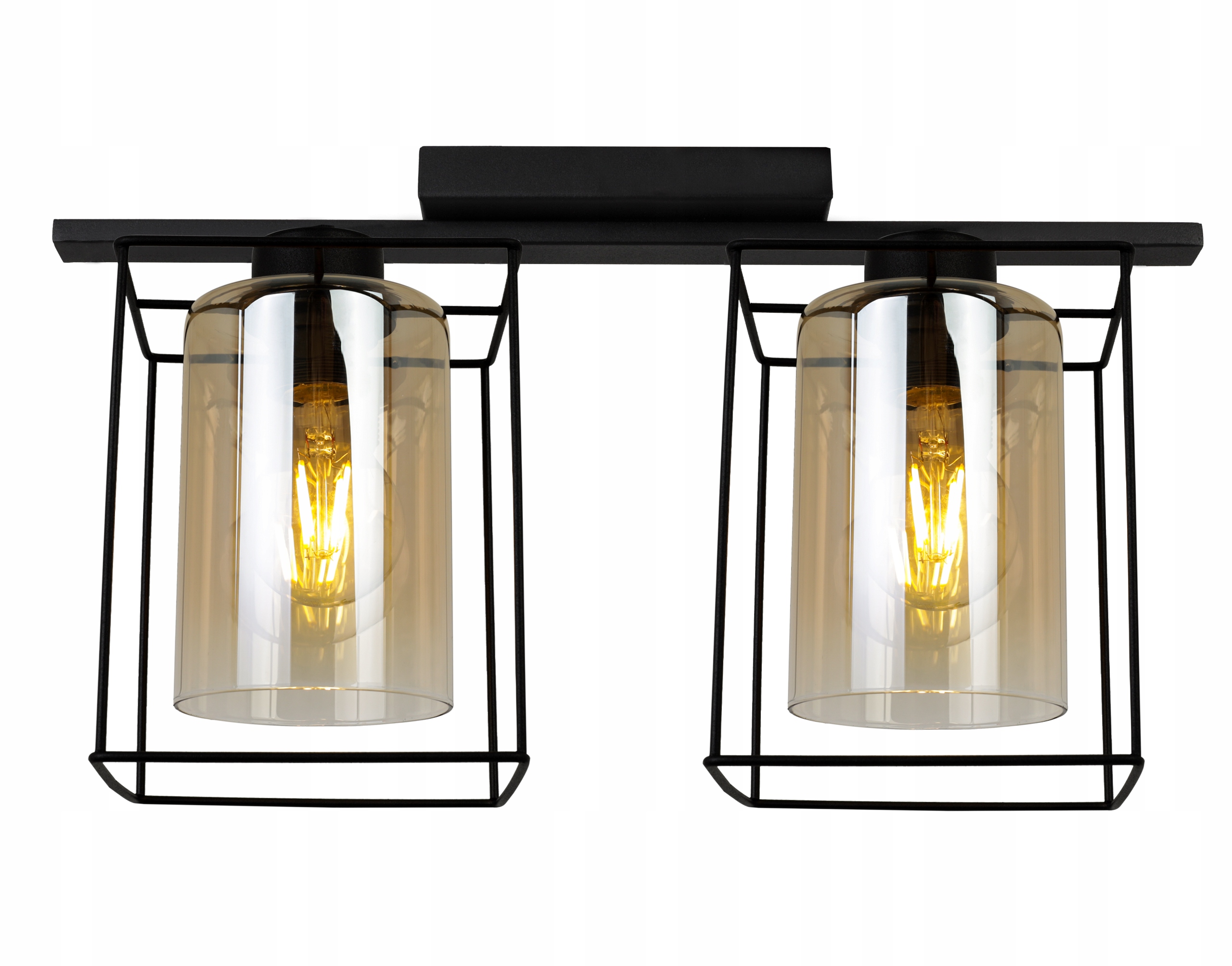 Lampa sufitowa wisząca Hella Cage modern 2xE27 abażur owalny miedziany Light Home LH