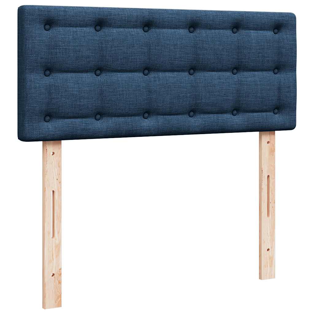 Sommier à lattes de lit avec matelas Bleu 120x200 cm Tissu - 8