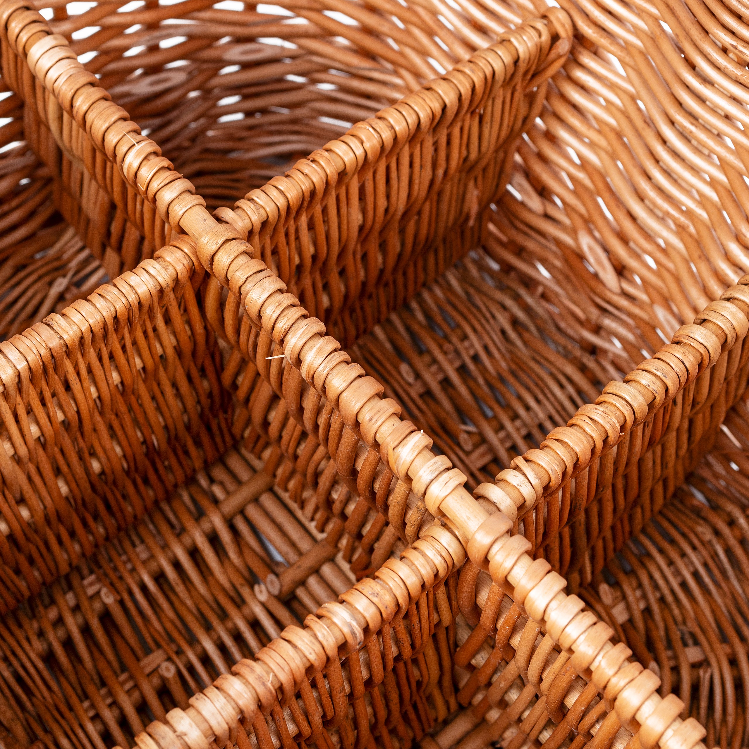 Creative Home Panier à Bouteilles en Osier | 6 compartiments | 40 x 31 x 38 cm (+/- 2 cm) | Sac à Bouteilles | Tissé à la main | Sac de Transport - 6