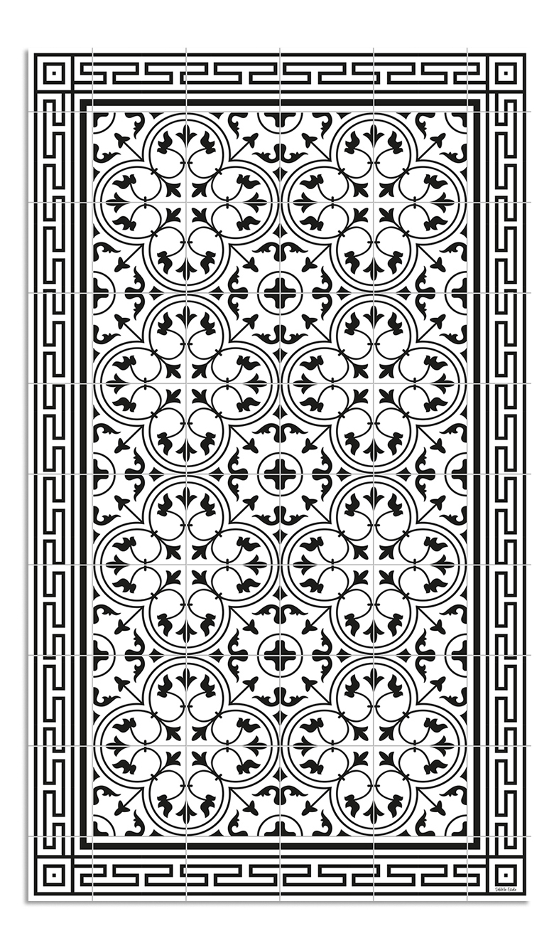 Alfombra de vinilo hidráulica 50 negra 65x200 cm pvc cocina salón comedor