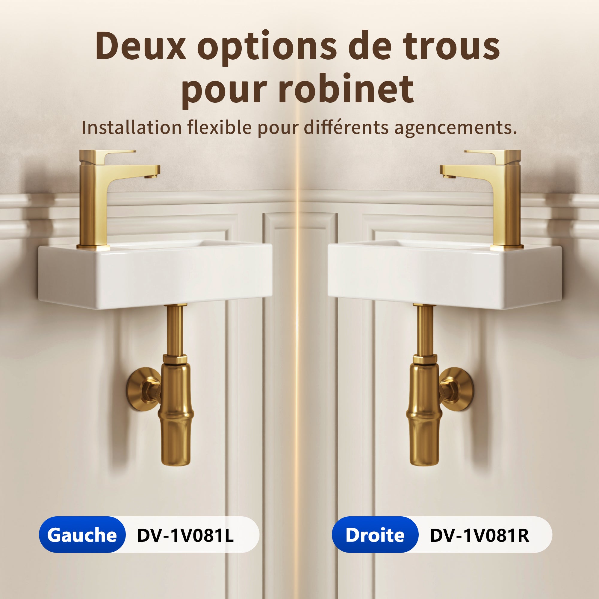 Vasque Lave Main Meuble - DeerValley Vasque Suspendu Rectangulaire Blanc pour Vasque Salle de Bain - Trou pour Robinet à Droite 37.5x18x9cm - 5
