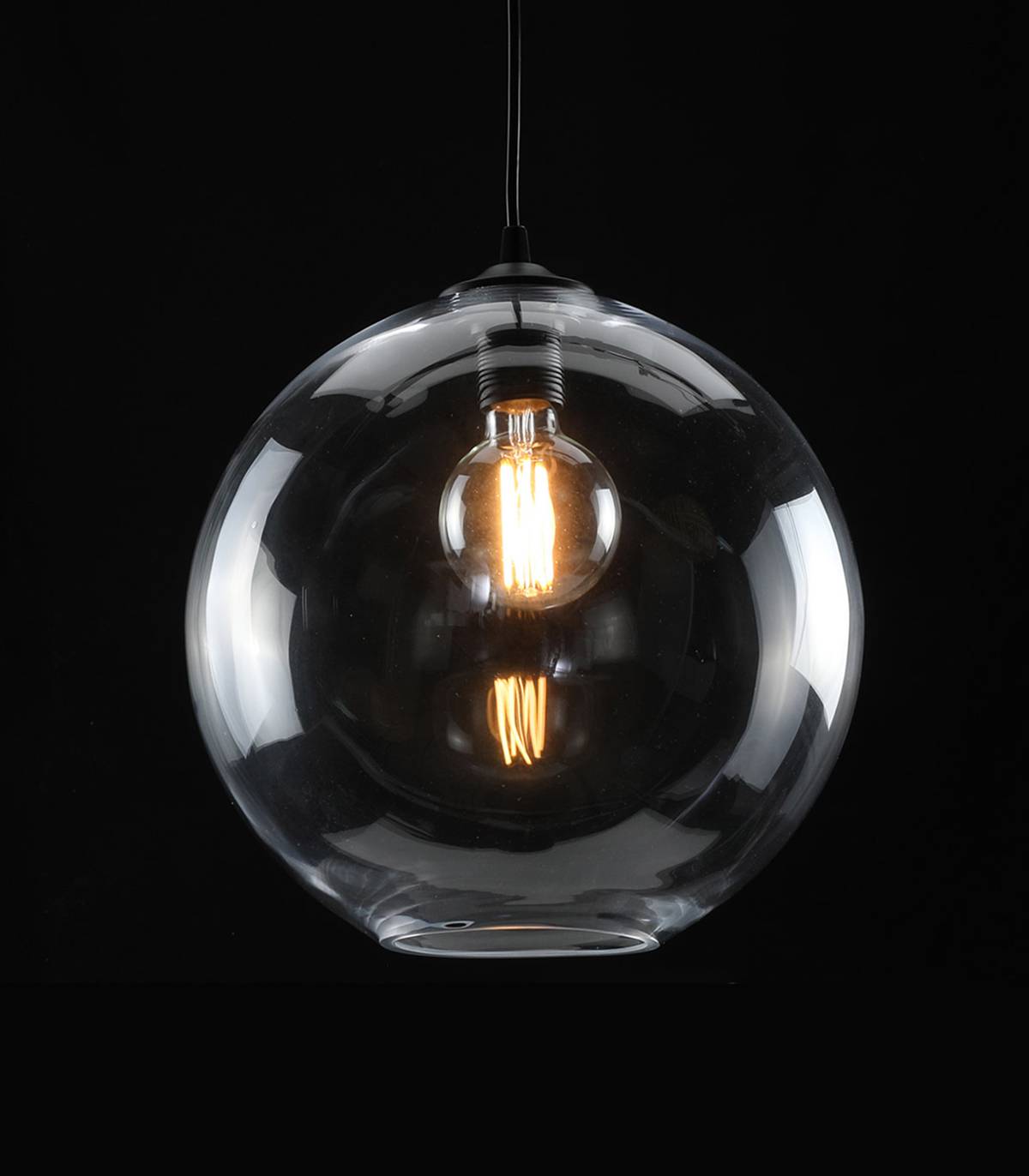 suspension bradford 38 cm transparent, verre, diam. 38 cm, - 2