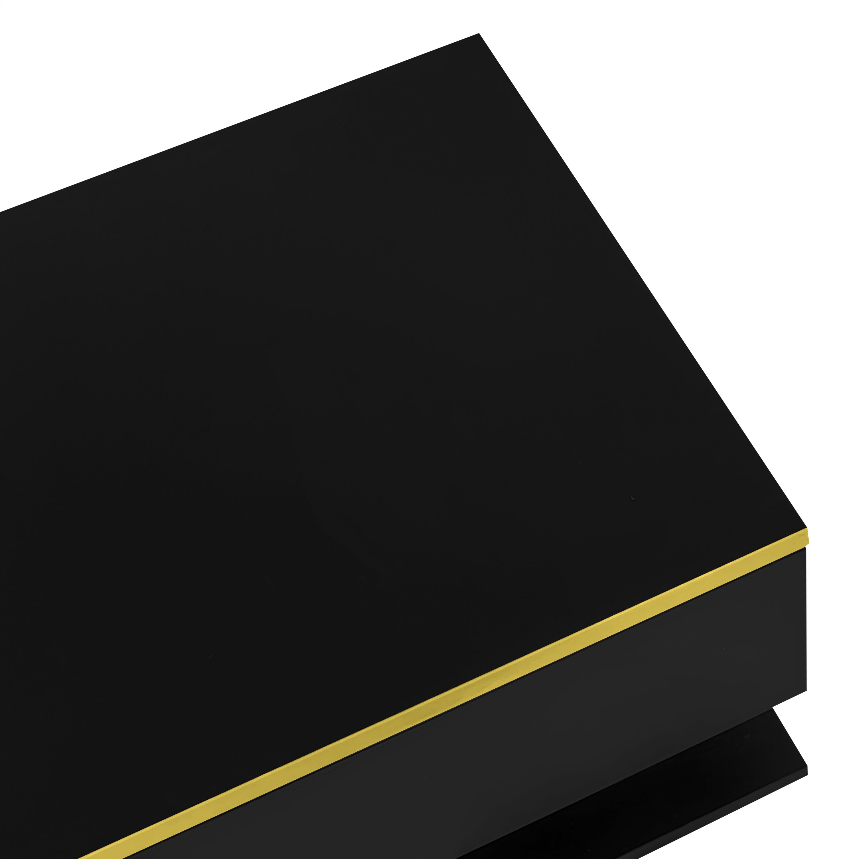 Nowoczesny szklany stolik kawowy z oświetleniem LED - płyta wiórowa - czarny - 9