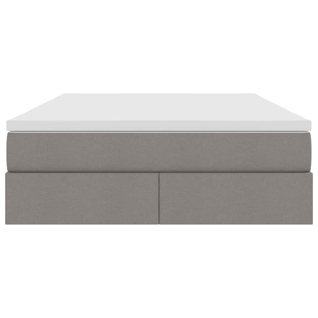 Lit avec rangement et matelas taupe 140 x 200 cm polyester - 7