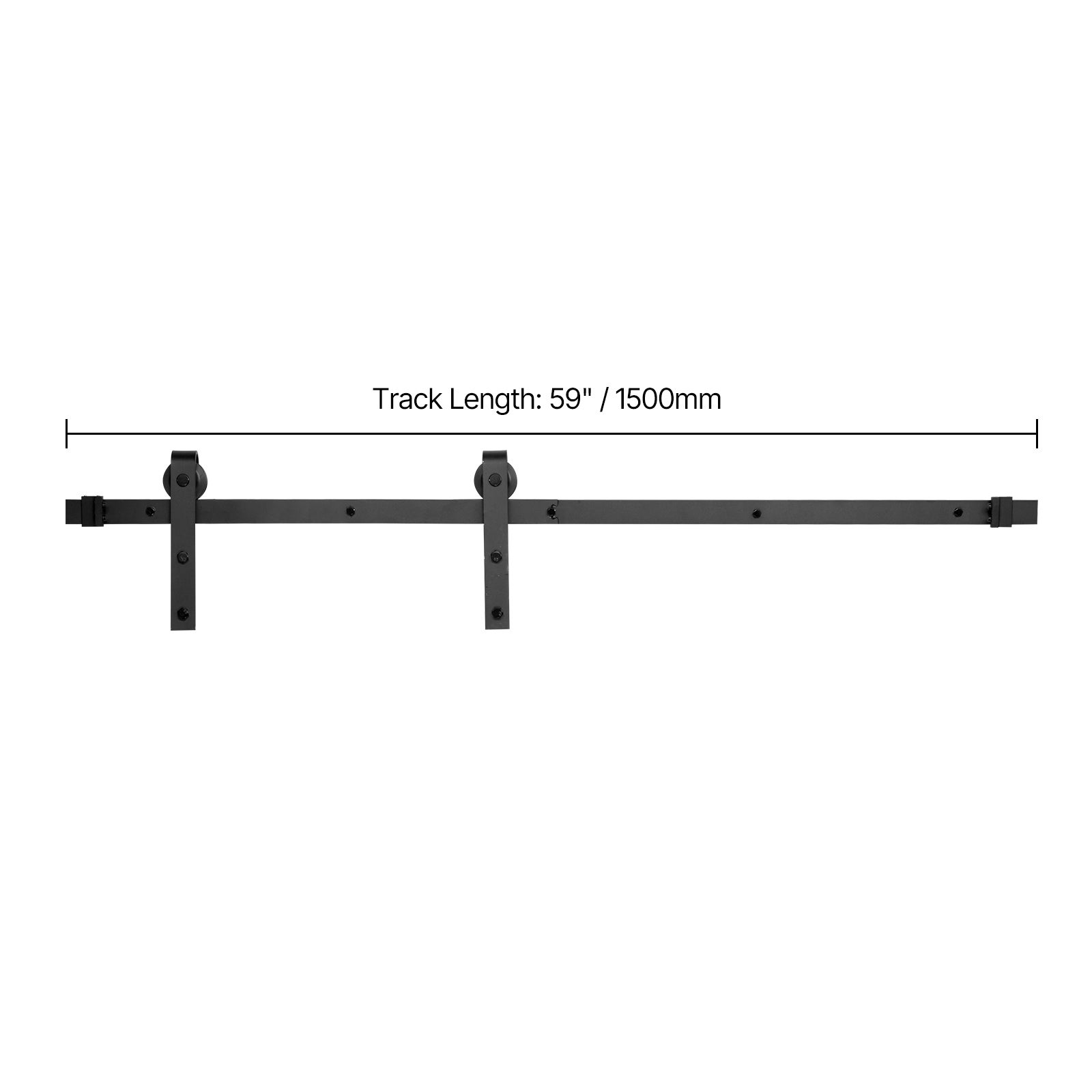 Kit de herrajes SucceBuy para puertas corredizas de granero de 1,5 m (5 pies) de ancho y de 3,5 a 4,5 cm (1-3/8 a 1-3/4