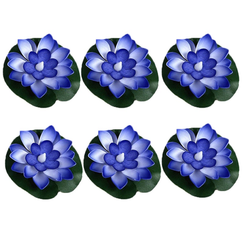 Pływająca lampka LED w kształcie kwiatu lotosu, mała wodoodporna lampka nocna, dekoracja do basenu, 6 sztuk