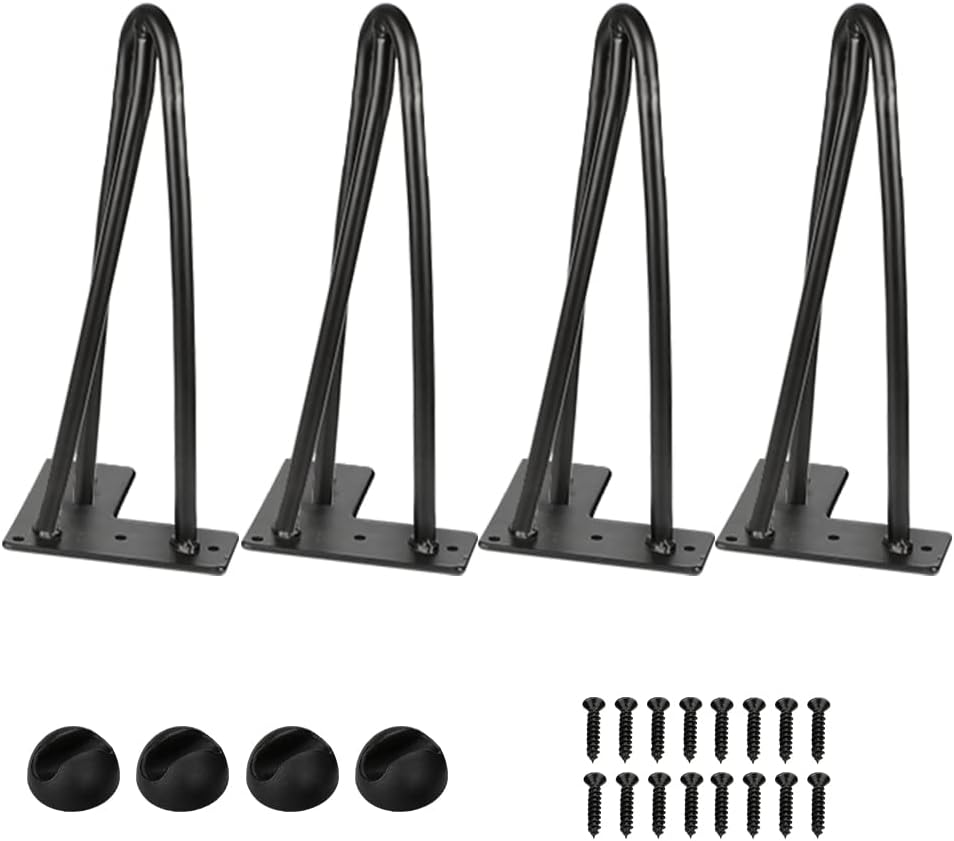 Zestaw 4 spinek do włosów - 15 cm - Z potrójnym prętem - Bezpłatna ochrona podłogi i śruby - Wysokość: 15 cm