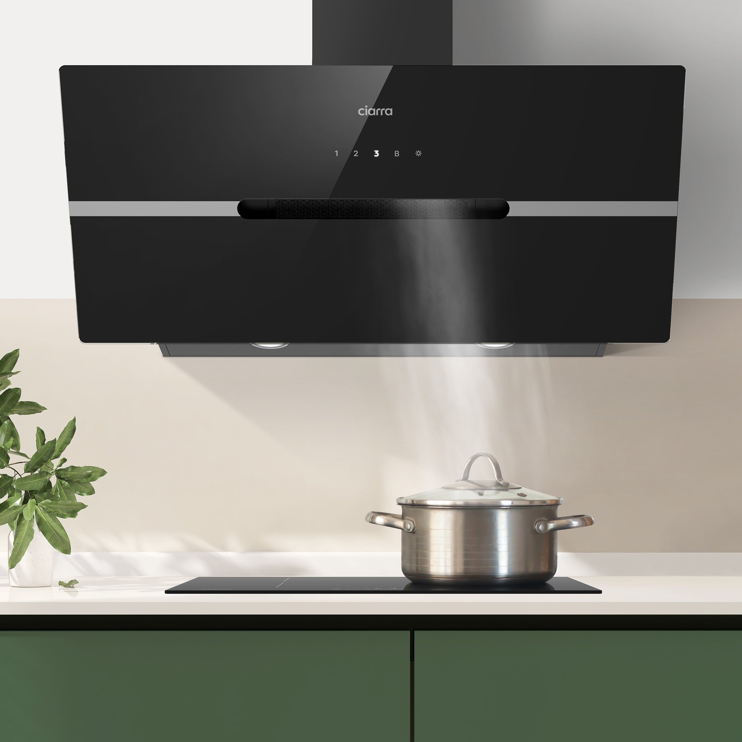 CIARRA Hotte Aspirante 90cm 650m3/h A+++ Wi-Fi Connecté 4 Vitesses Booster Touche Tactile Noir CD9736FB - 4