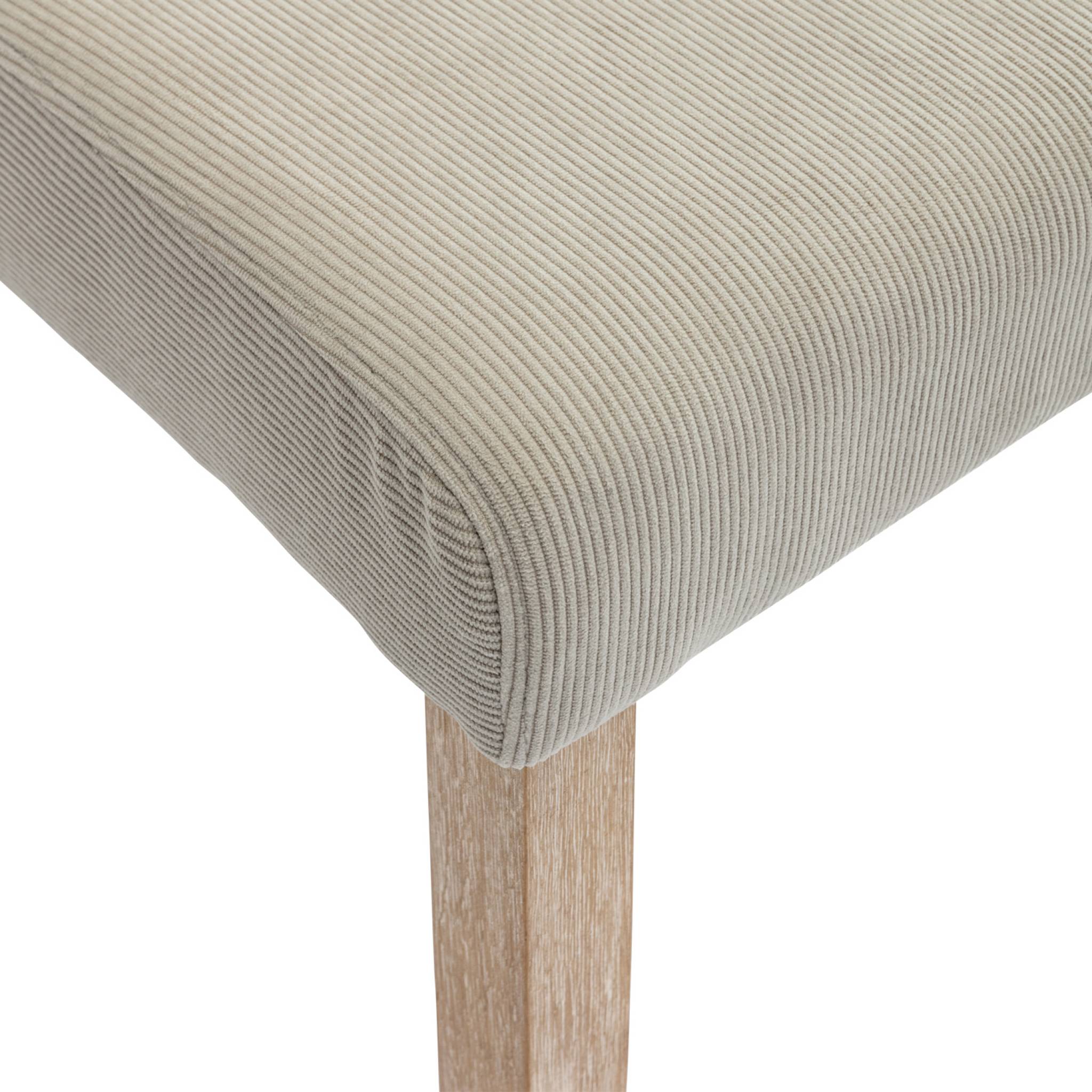 Lot de 4 chaises RITA velours côtelé pieds en bois d'hévéa cérusé RITA - 4