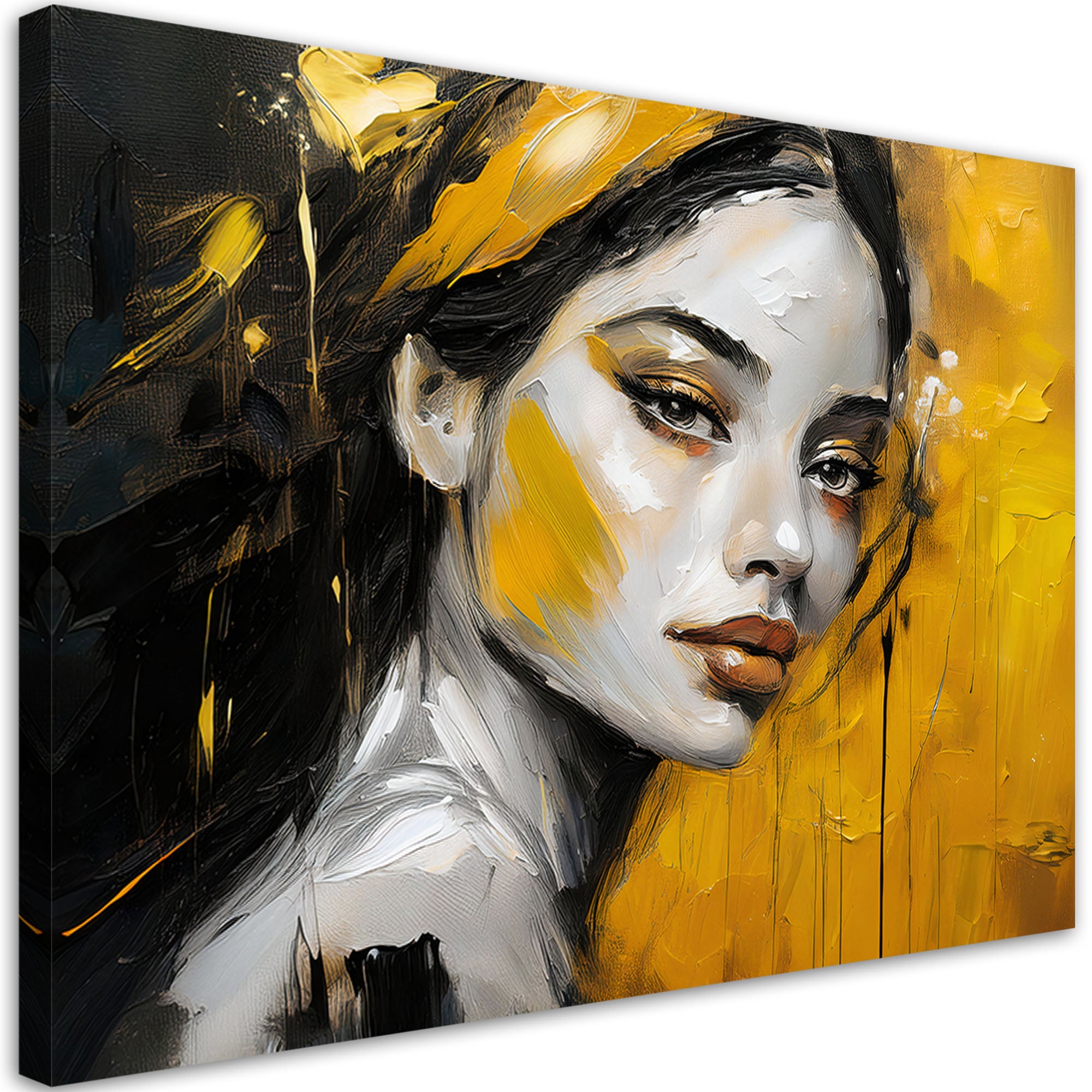 Obraz na płótnie, Kobieta Glamour Złoty 90x60