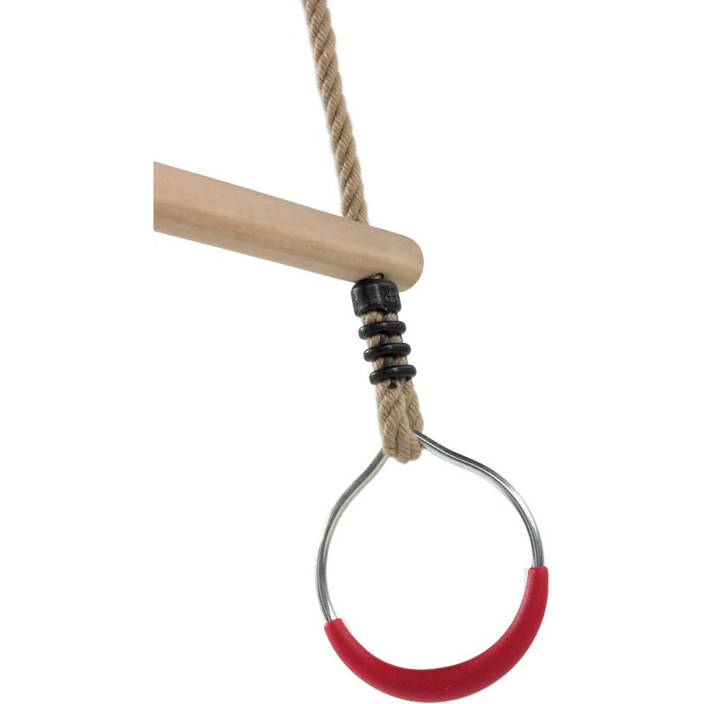 Trapèze en bois dur avec anneaux métal Cordes en chanvre synthétique Kbt - 4