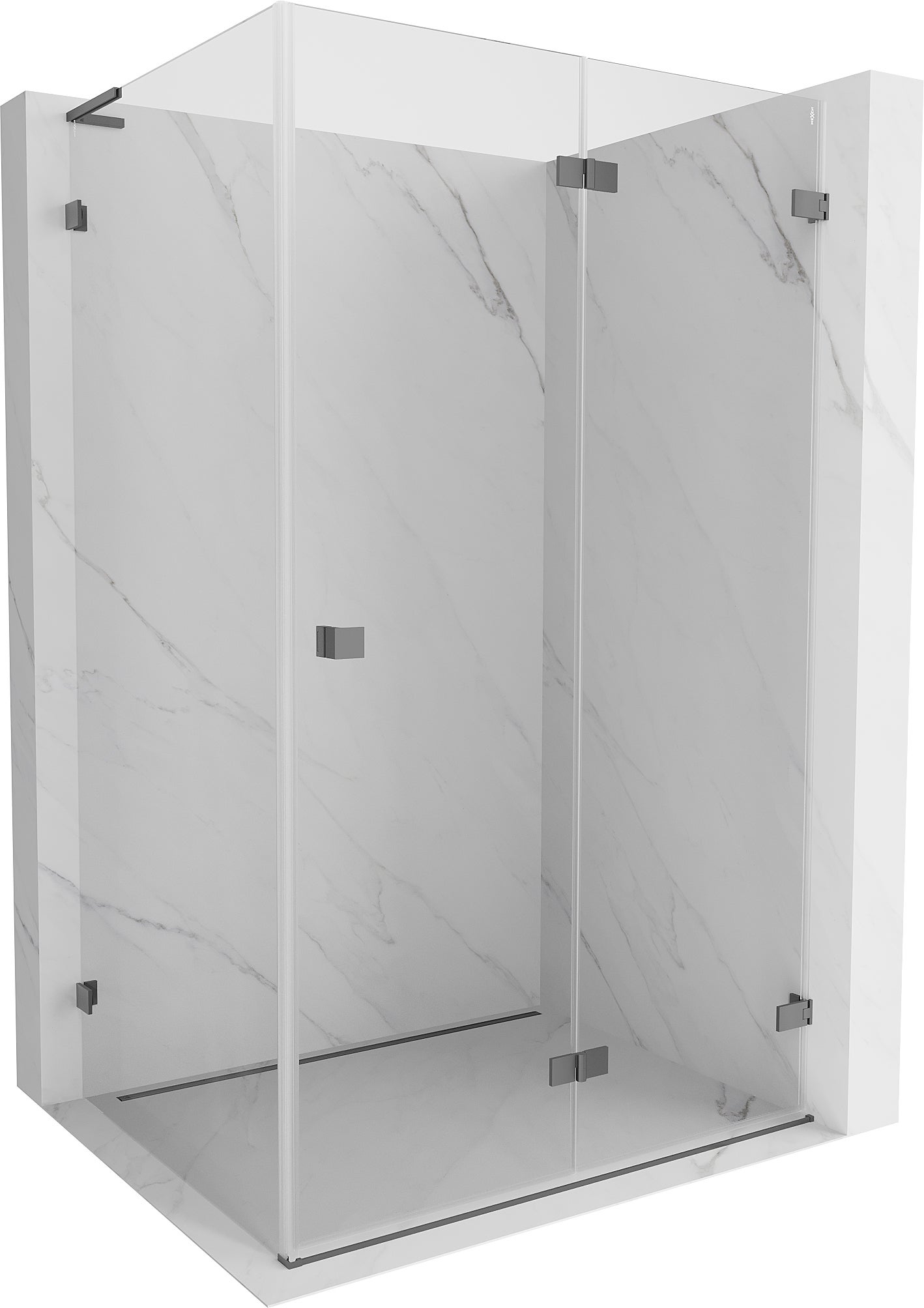Mexen Lunar-F L kabina prysznicowa składana prawa 95 x 90 cm, transparent, gun metal - 836L-095-090-95-00-P