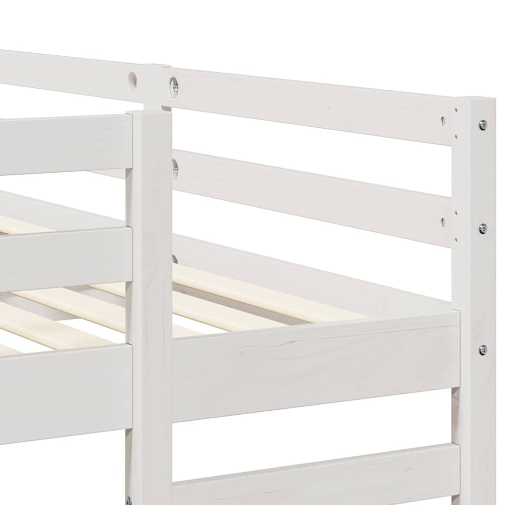 Cadre de lit superposé triple, blanc, en pin massif, 140 × 200 cm - 7