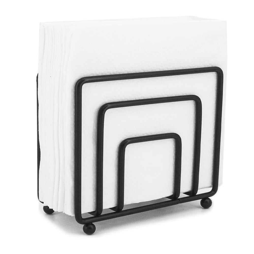 Uchwyt na serwetki (czarny), uchwyt na ręczniki papierowe, na stół, blat lub biurko, do jadalni, kuchni, restauracji, na piknik