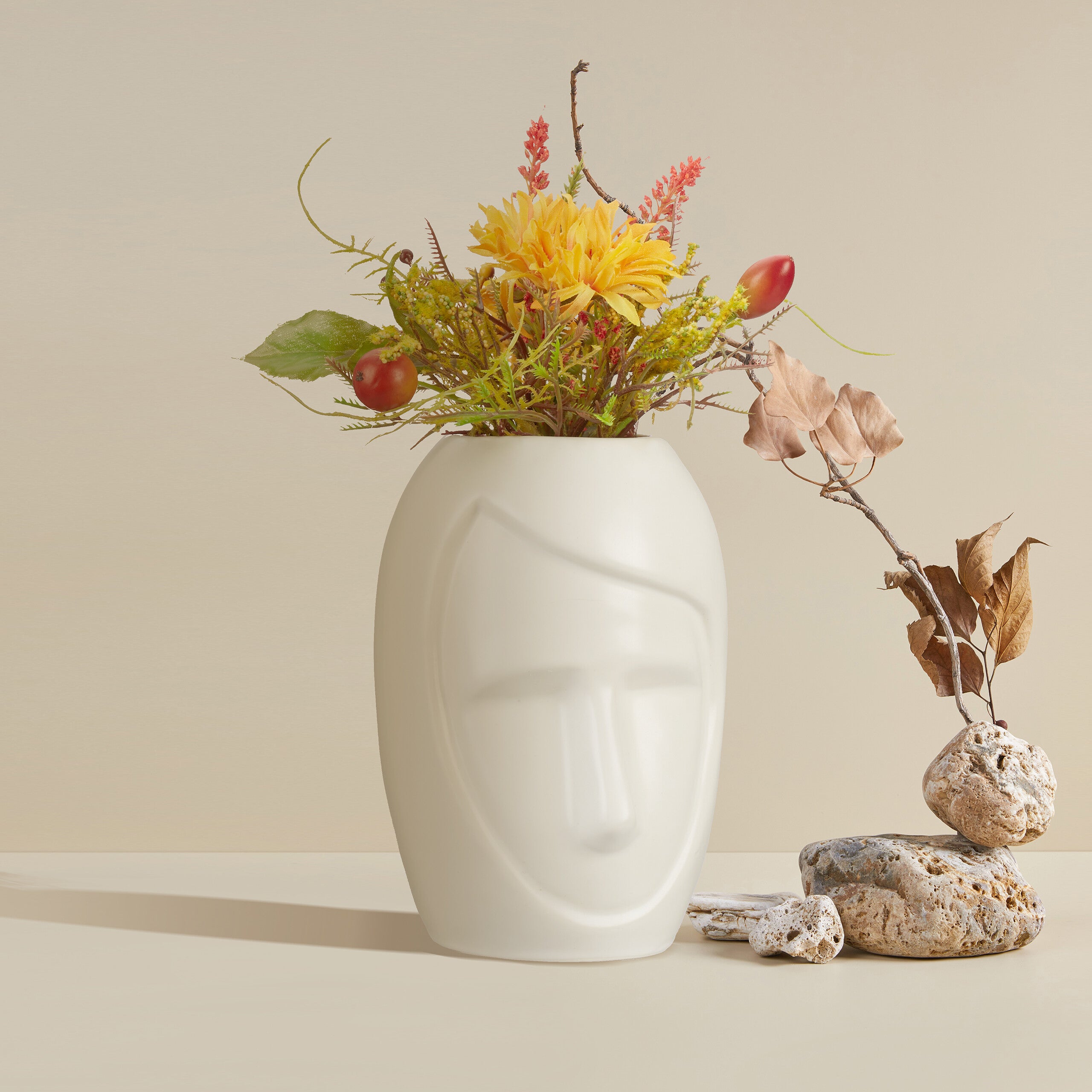 Vaso In Ceramica Bianca, 14,5 Cm, Design Essenziale Per Fiori E Decorazioni