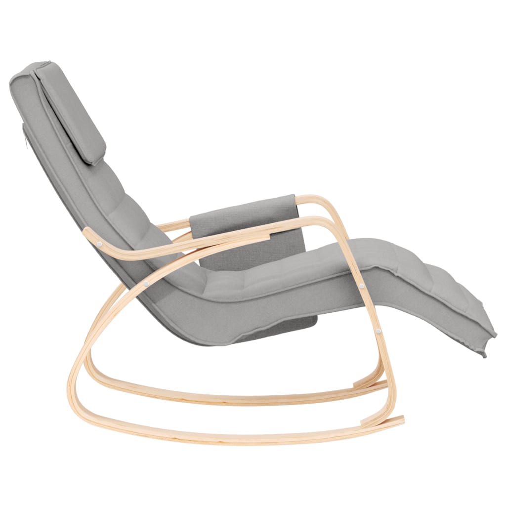 Chaise à bascule | Rocking chair | Fauteuil à bascule Gris clair Tissu938912 - 4