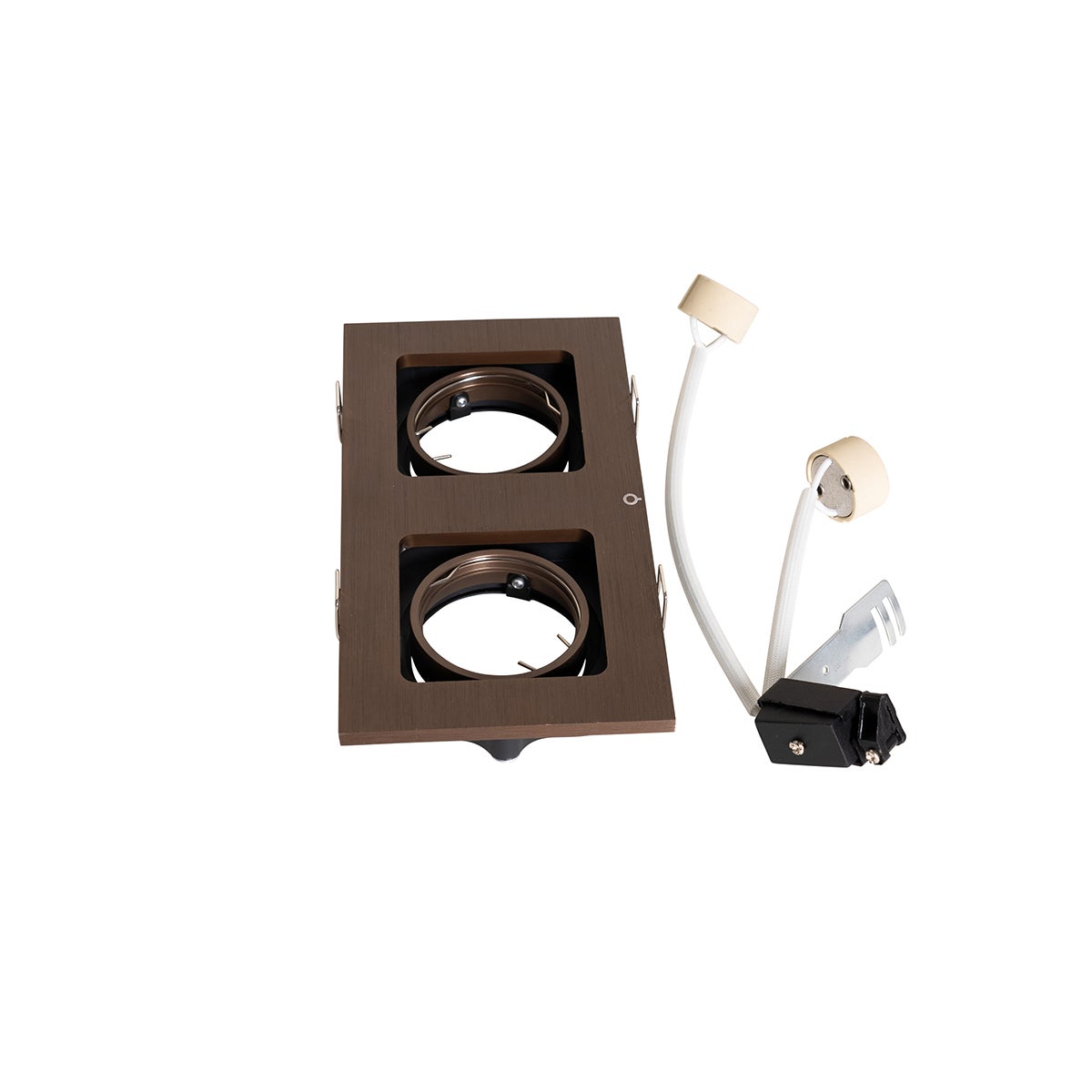 Set di 6 faretti da incasso rettangolari bronzo scuro a 2 luci regolabili - Qure - 9