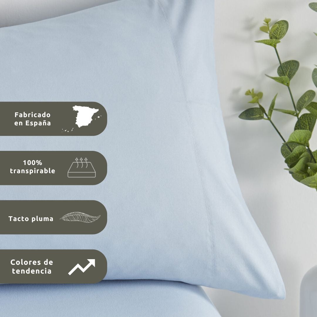 Jogo de Lençóis de 3/4 Peças em Microfibra Extra Macia Azul Celeste 200cm Donegal Collections - 4