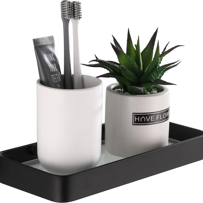 Półka prysznicowa do łazienki, ścienna, 25 cm, czarna